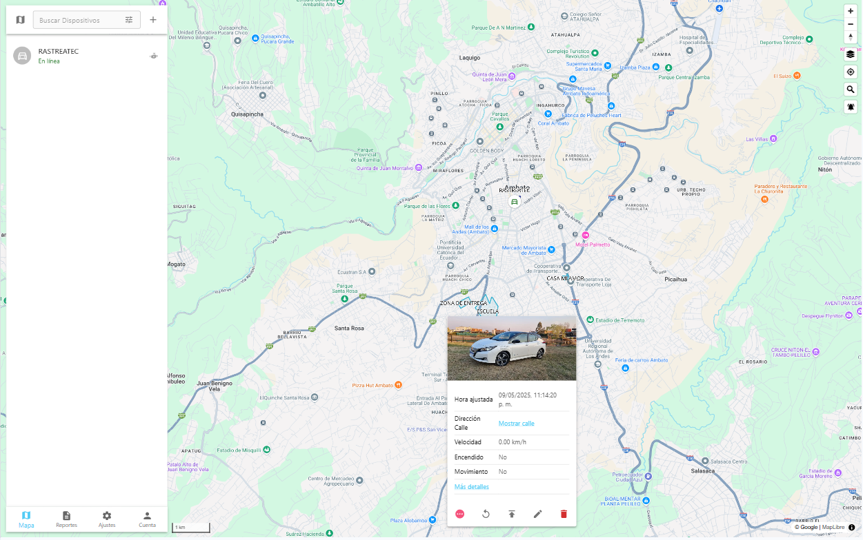 Panel de control RASTREATEC